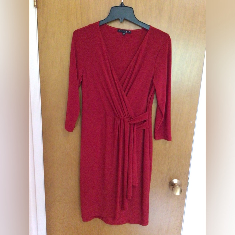 Tiana B. Red Wrap Dress with Side Tie
